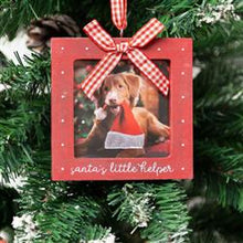 Load image into Gallery viewer, Santa’s Little Helper Holiday Photo Ornament