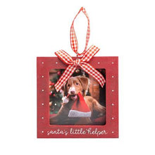 Load image into Gallery viewer, Santa’s Little Helper Holiday Photo Ornament