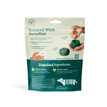 Load image into Gallery viewer, Dog treat package with superfood ingredients on a white background