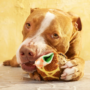 Bark Super Chewer A Squeaky Meat-A-Ball Dog Chew Toy M