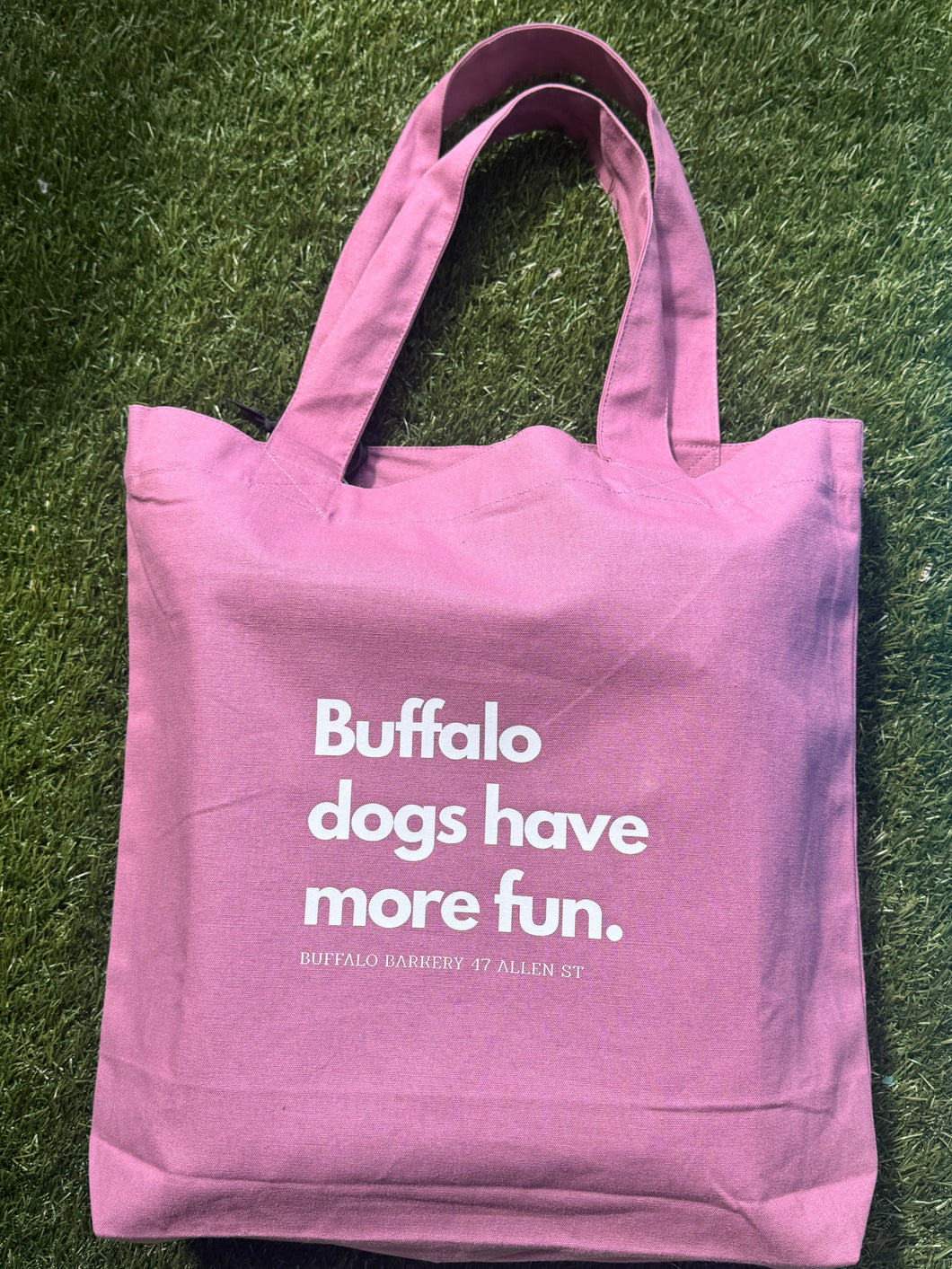 Buffalo Dogs Have More Fun Purple Tote