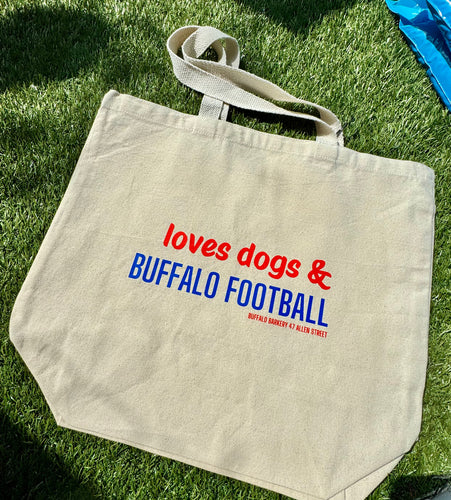 Loves Dogs & Buffalo Football Tote