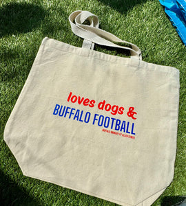 Loves Dogs & Buffalo Football Tote