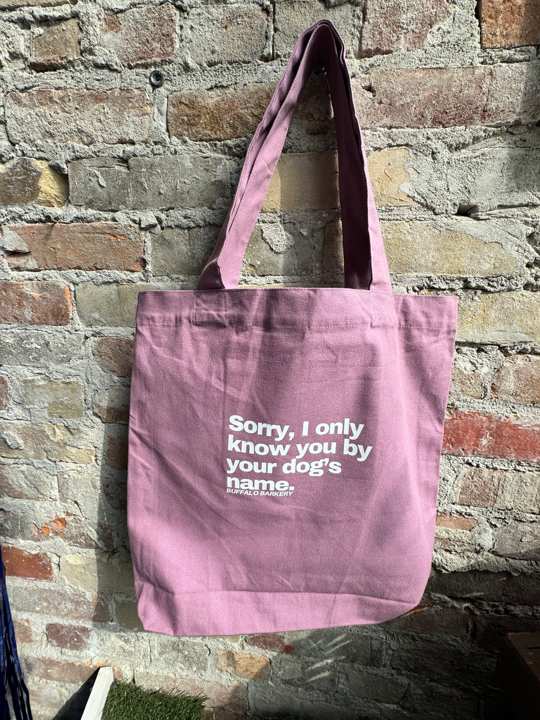 Sorry, I Only Know You By Your Dog's Name Purple Tote
