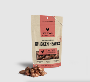 Vital Essentials Chicken Hearts Freeze-Dried Grain Free Treats