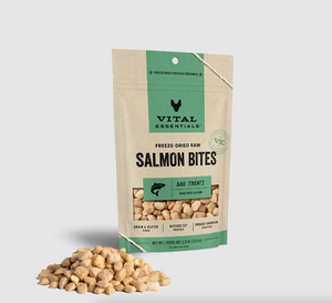 Vital Essentials Freeze-Dried Raw Grain Free Salmon Bites Dog Treats