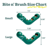 Three green crocodile toys with a yellow banner above them