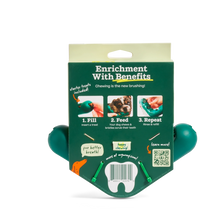 Load image into Gallery viewer, Dog chew toy packaging with green design and text on a white background