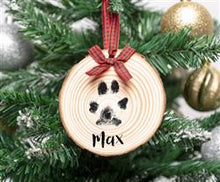 Load image into Gallery viewer, Wooden Pawprints Holiday Ornament