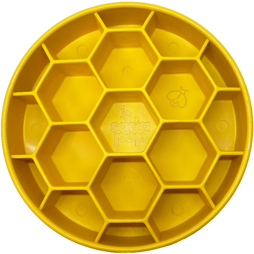 SodaPup Honeycomb Design Ebowl Enrichment Slow Feeder Bowl for Dogs