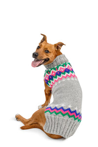 Chilly Dog Light Gray Fairisle Sweater