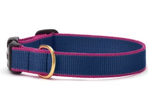Green Market Navy with Pink Dog Collar