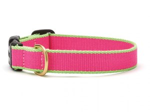 Green Market Pink with Lime Dog Collar