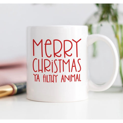 Merry Christmas Ya Filthy Animal Mug, Seasonal Holidays Cup