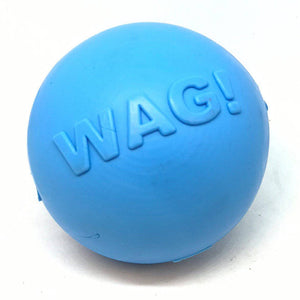 SodaPup Wag Ball Ultra Durable Synthetic Rubber Chew Toy & Floating Retrieving Toy - Large  - Blue